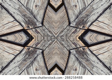 repeating wooden pattern in form of a star