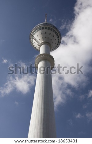 Television tower photo in Istanbul, Turkey. 235 mt high, fourth in Europe, It has TV stations and a rotating restaurant with 750 seats.
