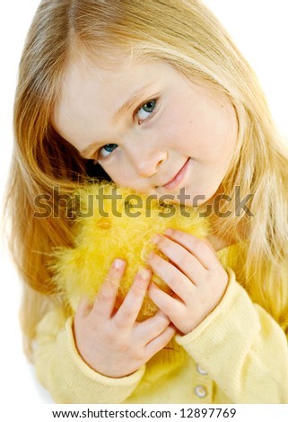 baby chicks clipart. girl holding a aby chick