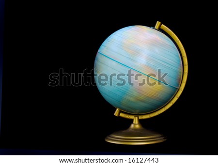 spinning globe isolated on black