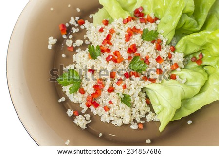 Quinoa salad with lettuce