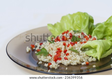 Quinoa salad with lettuce