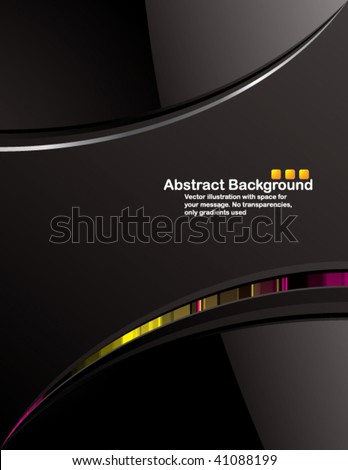 Clean black background design with glossy elements No transparencies