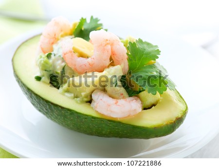 Avocado and Shrimps Salad. Appetizer