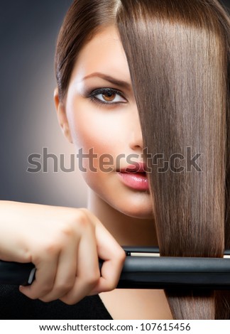 woman hairdressing