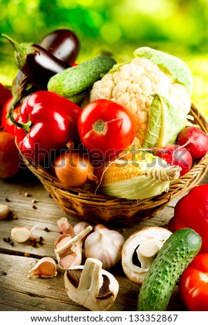 Organic Vegetables. Bio Vegetable. Healthy Vegan Food