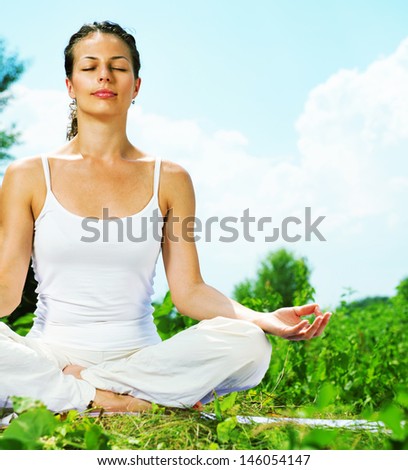 Yoga Young woman doing yoga exercise outdoor Yoga Young woman doing yoga exercise outdoor