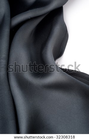 Natural Black Silk over White