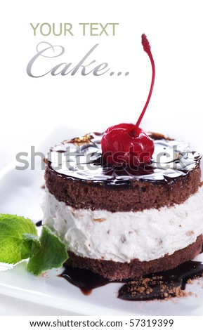 Chocolate Cake over white
