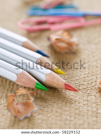 Colored Pencil.Selective focus