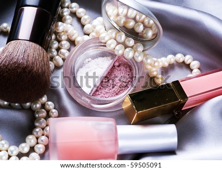 Background on Make Up Background Makeup Accessories Stock Photo 59505091