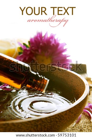 Aromatherapy.Essential oil isolated on white.Spa treatment