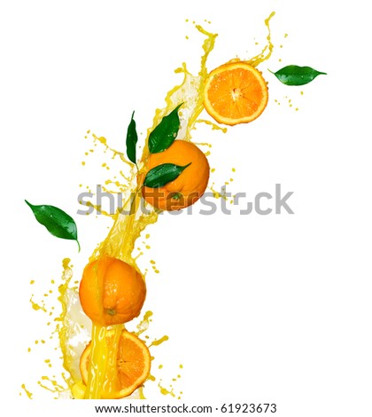 Orange juice splash isolated on white Orange juice splash isolated on white