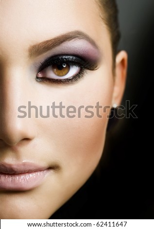 Face Makeup on Beautiful Girl S Face Perfect Makeup Stock Photo 62411647