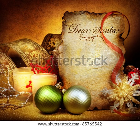 Christmas.Letter to Santa.Vintage Styled Greeting Card