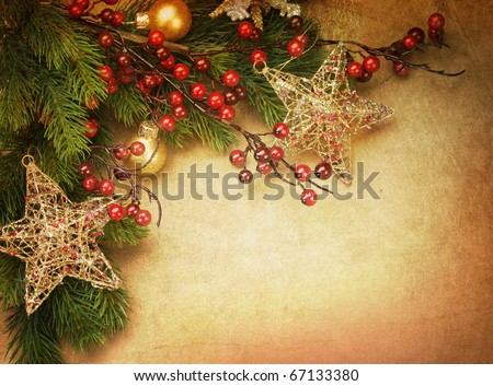 Christmas Vintage Greeting Card with copy space