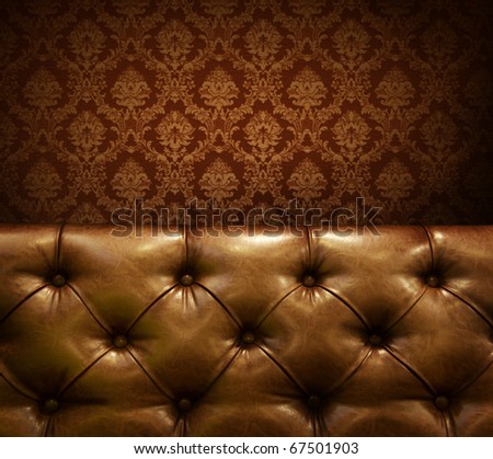 Luxury Furniture with copyspace. Genuine leather