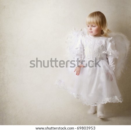 baby girl angel. stock photo : Baby girl in an