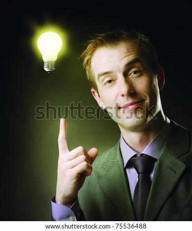 Businessman with Idea Bulb