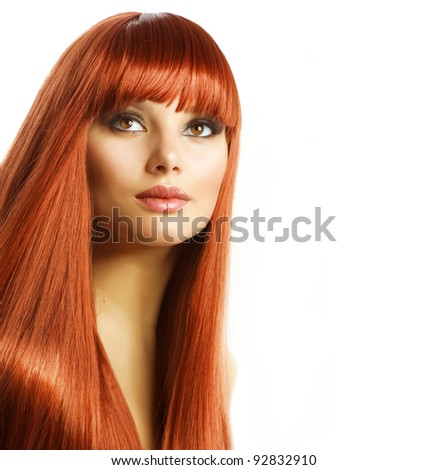 Beautiful Girl with Healthy Long Hair - stock photo