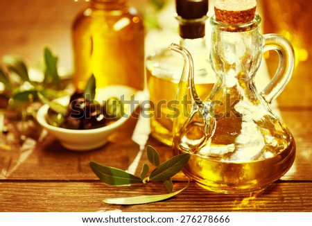 Olive Oil. Bottle of Virgin Olive Oil. Olives and Healthy Olive oil bottle. Diet. Dieting concept. Healthy eating
