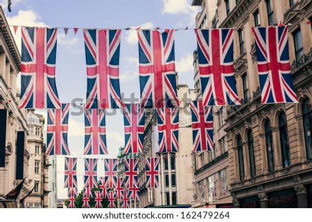 British flags  London