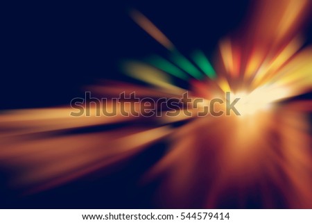 Blurry Illumination and night lights, car traffic motion blur the speed and dynamics
