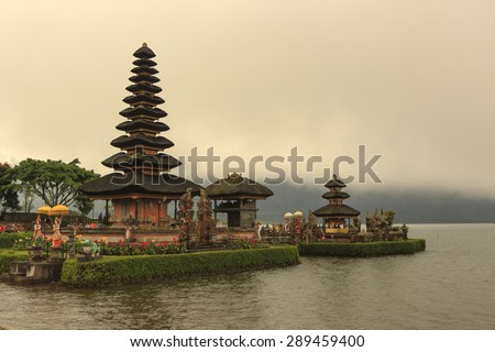 Lake Bratan ( Beratan ) Temple which is one of the most aesthetic and impressive landmark in Bali,Indonesia