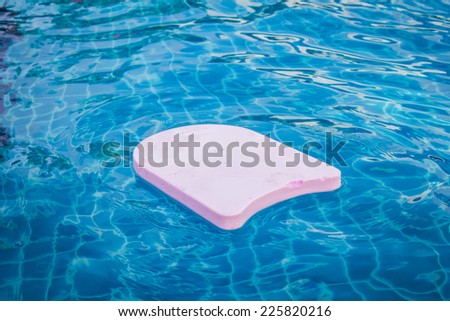 Swim boards on water in swim pool