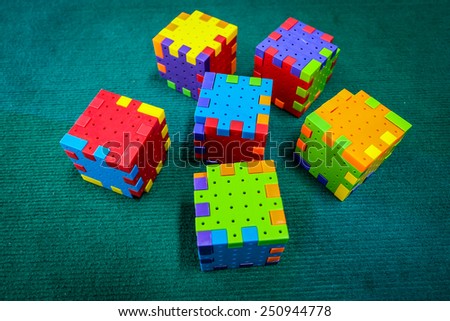 jigsaw puzzle rubik cube toy, colorful game