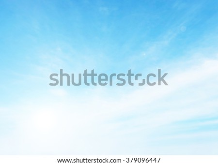 Soft focus blue sky clouds background. Heaven Nature Summer Blurry Blur Abstract Backdrop Web White Light Open View Rays Sunlight Bokeh Gradient Glowing Pastel Wallpaper Peaceful Beauty Outdoors Scene