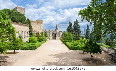 Courtyard of the medieval castle of the Knights Templar