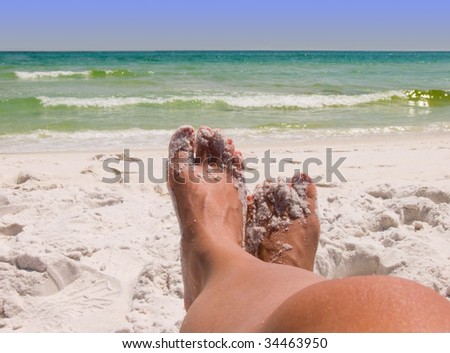 Sandy feet at beach Florida Gulf Coast