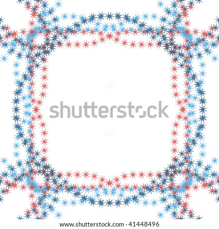 Red and blue stars on a white background.