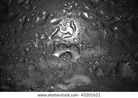Textured water on clear glass back lit by a white light.