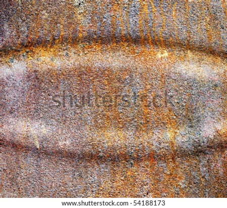 Rust texture background originally from an old burn barrel. gritty brown and orange colors