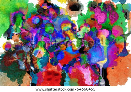 Abstract closeup photograph of colorful ink, paint, and oil mixed together to create art.