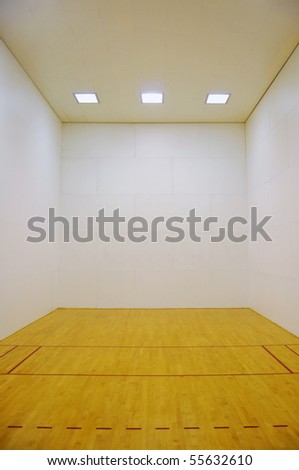 Large empty room with a wooden floor and white wooden tile walls with square lights on the ceiling and lots of open blank empty space.
