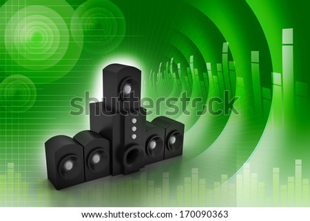 Pair of black high gloss music speakers