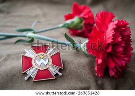 Order of Bogdan Khmelnitsky (Ukraine). Still life dedicated to Victory Day. 9 May.