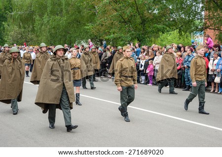 BROVARY, UKRAINE. Military Victory parade devoted to Victory Day on May 9. May 9, 2012