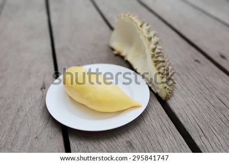 King of fruits, durian on white plate
