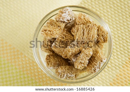 A nutritious bowl of shredded wheat squares