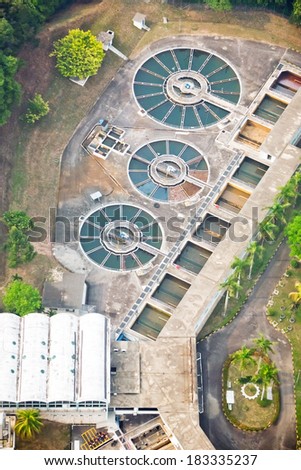 Top view on the waste treatment system