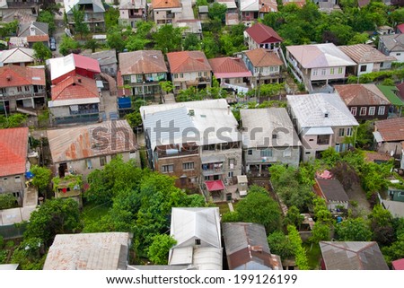 Countryside houses top view