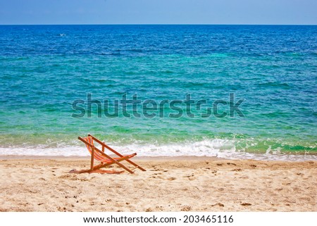 Lounge chair on the beach