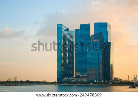 SINGAPORE - january 08, 2014: Urban landscape of Singapore. Mode