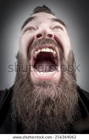 Unusual portrait of a bearded man