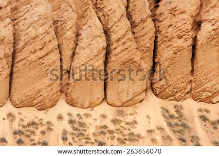 Red clay mountain scree