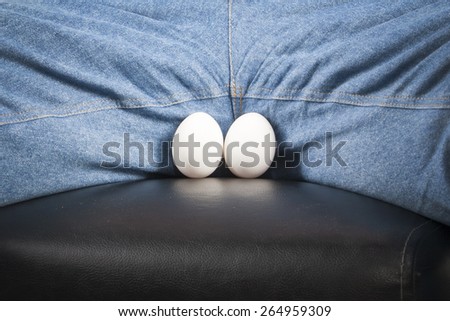 White eggs - a symbol of man\'s balls